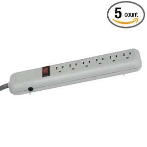 Bayco 6 Way MultiPlug Outlet Strip / Surge Protector   5 Pack  