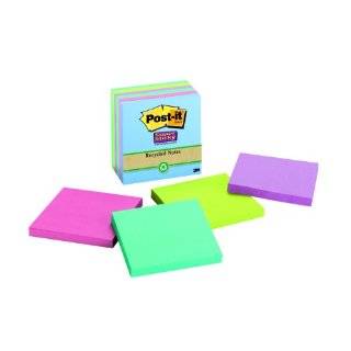 Post it Notes, Super Sticky Recycled Pad, 3 Inches x 3 Inches 