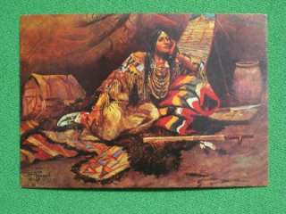 CHARLES RUSSELL OLD WEST POSTCARD INDIAN KEOMA NO. 3 A+  