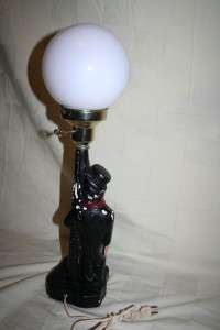   Glass Globe CHALKWEAR Charlie Chaplin LAMP Light ASHTRAY BASE  