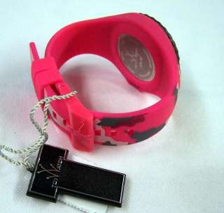 ToyWatch Jelly Thorn Silicon Date Watch Pink Camo JTBA02PS $210 NEW 