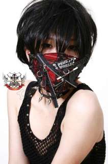 GOTHIC DOLL CHAOS MAD Punk KERA BAT Cobweb plaid Mask C  