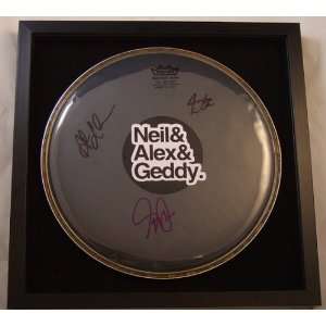    Rush Hand Signed Autographed Remo Drum Head Framed 
