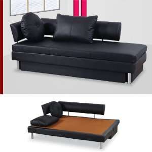  Nubo Sofa Bed   Black Leather