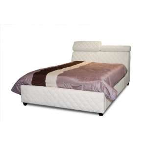  Diamond Sofa Coco Eastern King Tufted Leather Bed White 