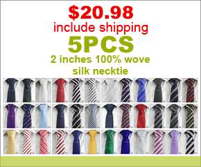 100% Woven Silk Necktie 4 Tie   Black Checked T150  