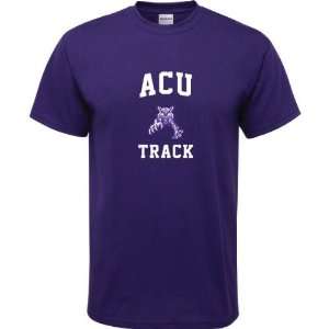  Abilene Christian Wildcats Purple Youth Track Arch T Shirt 
