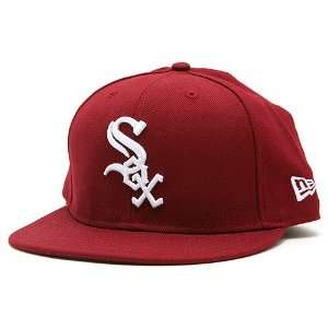   Chicago White Sox Basic Cardinal 59FIFTY Fitted Cap: Sports & Outdoors
