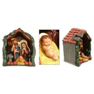 Ceramic nativity scene, Christmas in a Stable  Home 