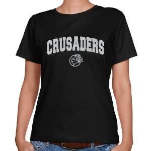 Holy Cross Crusaders Ladies Black Logo Arch Classic Fit T shirt