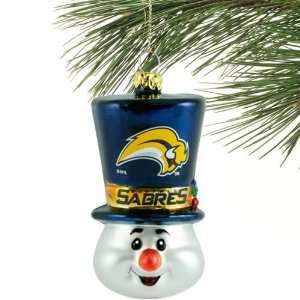   Buffalo Sabres Top Hat Snowman Blown Glass Ornament: Sports & Outdoors