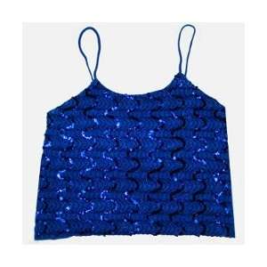  Sequin and Sheer Tank Top in BLUE   Ladies / Womens Size 