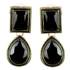  Designer Dark Green Crystal Earrings   SHJ Everything 
