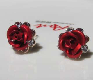 18K GP Red Swarovski Fashion Stud Earrings  