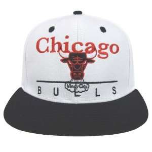  Chicago Bulls Retro Dash Snapback Cap Hat White Black 