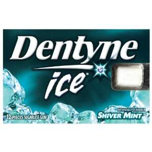 Dentyne Ice Shiver Mint Sugarless Chewing Gum, 12 Piece Packages (Pack 