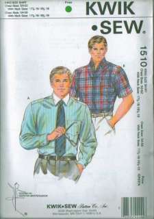 Kwik Sew Mens Clothes Sewing Pattern  