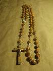 Hand carved olive wood Christian rosary from