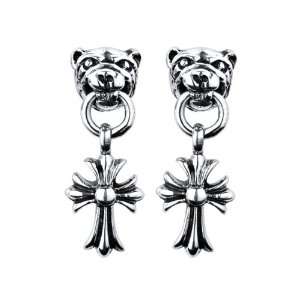  A&G Rock Panda and Cross Dangle Earring: Jewelry