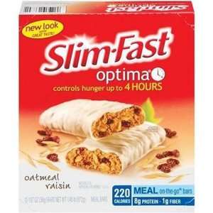  Slim fast Optima Meal Bars, Oatmeal Raisin, 6 count Boxes 