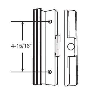 Sliding Glass Door Handle, Surface Mount, Clamp Style, White, 4 15/16 