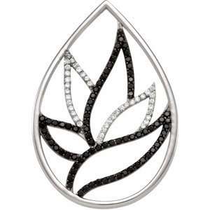   Silver 1/5 Ct Tw Genuine Black Spinel Diamond Pendant Jewelry