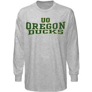  Oregon Ducks Ash Slammer Long Sleeve T shirt: Sports 