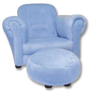  Trend Lab Blue Ultrasuede Club Chair & Ottoman: Home 