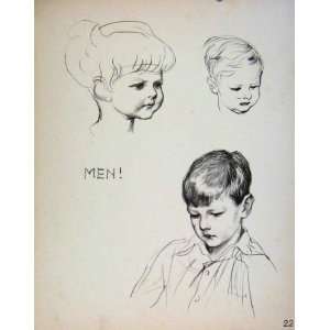  Important People By Dowd Men Face Sketches Print