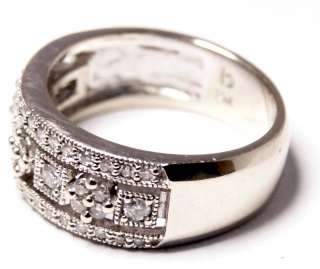   Gold & 3/4 Carat Diamond Wedding Band Ring Size 7 L@@K NR  