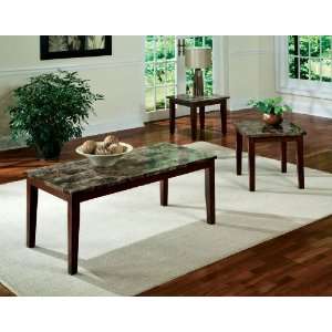  Napoli Three Piece Occasional Table Set In Cherry Finish 