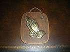 VINTAGE PRAYING HANDS THE DIFFERANCE ON WOOD PLAQUE  