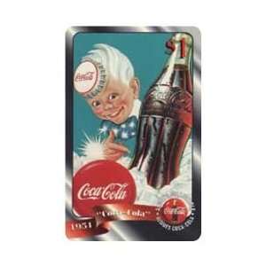 Coca Cola Collectible Phone Card: Coca Cola 96 $1. Boy Pointing To 