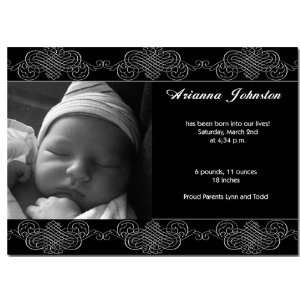  Simply Black and White Photo Birth Announcements (Set of 