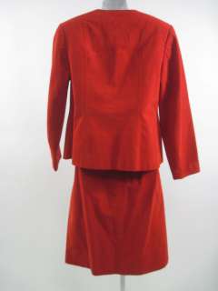 VNTG B. CLEMO Red Suede Blazer Pencil Skirt Suit Outfit  