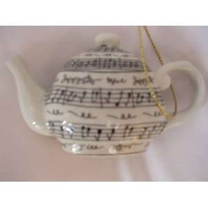   Teapot Porcelain Christmas Ornament 3 Collectible 