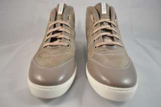 GUCCI WOMENS GREY TAUPE WHITE HI TOP SUEDE SNEAKER G39 9.5 (GG139) $ 