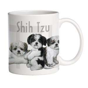 Shih Tzu Puppies Ceramic Coffee Mug   15 oz.