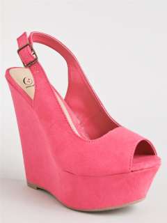 NEW DELICIOUS Women Platform Wedge Heel Slingback Sandal pink sz 