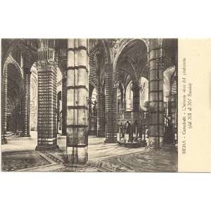   Vintage Postcard Interior of Cathedral Siena Italy 
