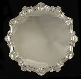 STERLING SILVER ENGLISH FOOTED TRAY 1765 COKER  