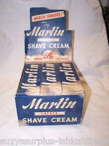 WWII Marlin Shave Cream Full Display box E210  