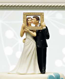 Picture Perfect Couple Wedding Cake Topper w/ Customizable Hair Color 