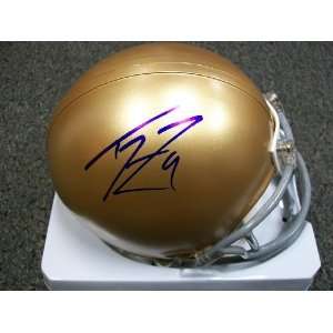 Tom Zbikowski Autographed Notre Dame Mini Helmet Sports 