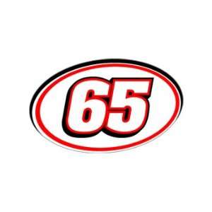   : 65 Number   Jersey Nascar Racing Window Bumper Sticker: Automotive