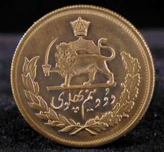   PAHLAVI GOLD COIN TWO AND HALF 2 1/2 2537 (1978) PERSIAN IRANIAN SHAH