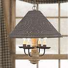 Homespun Colonial Shade Light in Pearwood Primitive Country Wooden 