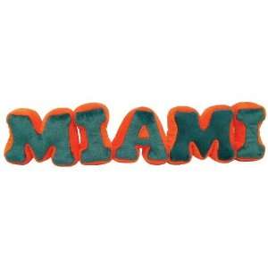 Miami Hurricanes Green Plush Spirit Name Pillow  Sports 