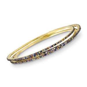   95 ct. t.w. Multicolored Sapphire Bangle Bracelet In Vermeil: Jewelry