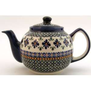  Boleslawiec Polish Pottery Large Teapot DU60: Patio, Lawn 